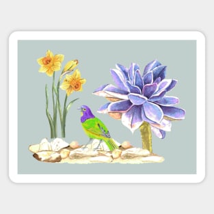 Birds and flowers Magnet